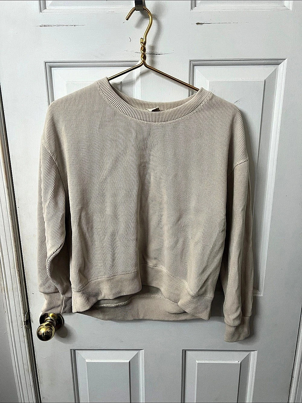 L.L.Bean Ribbed Crewneck Cotton Sweater Size Small